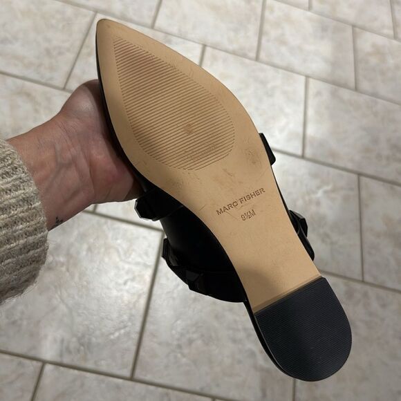 Marc Fisher Sharla Studded Strappy Mule Black B22B - Picture 8 of 9